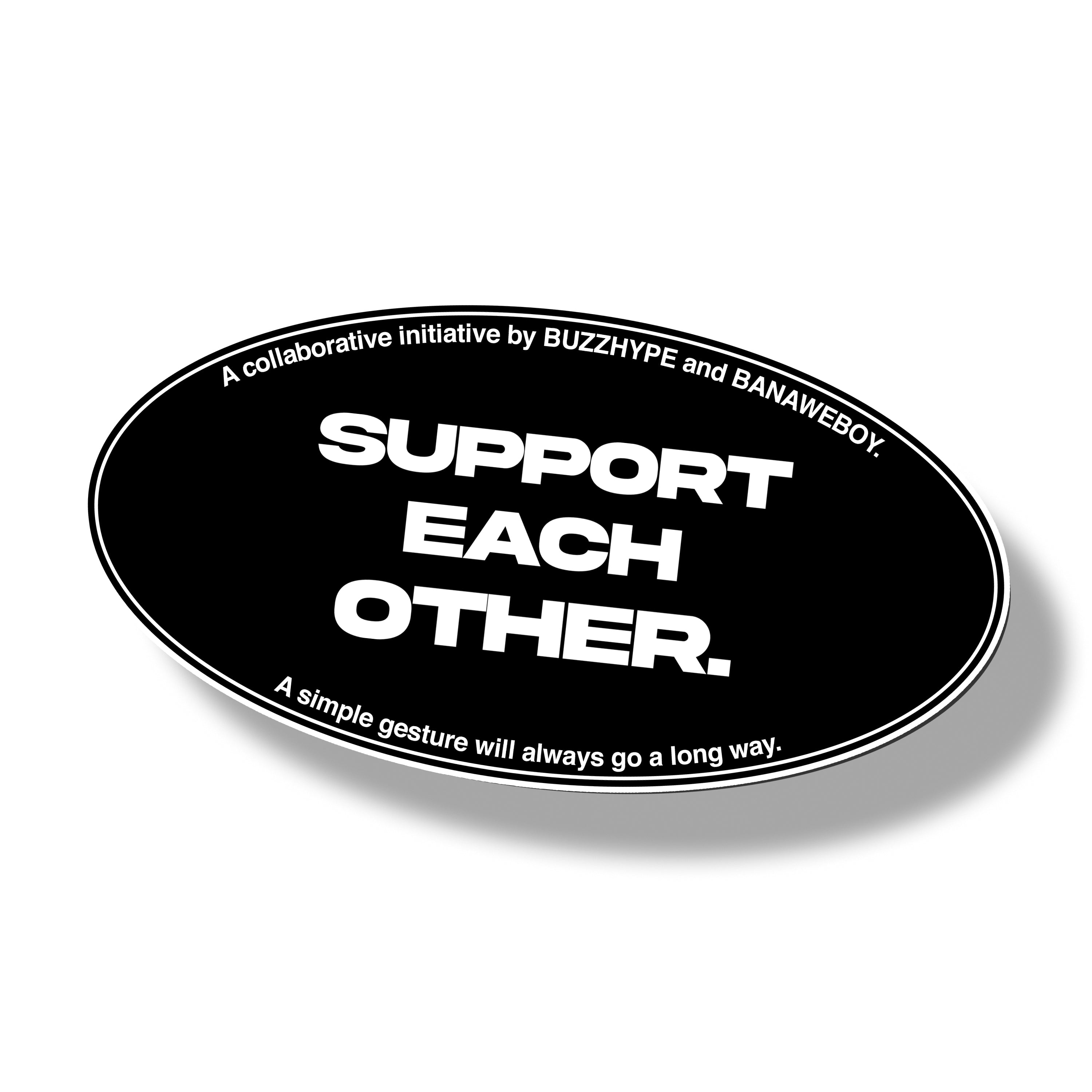 BM x BB Support Each Other Oval Sticker