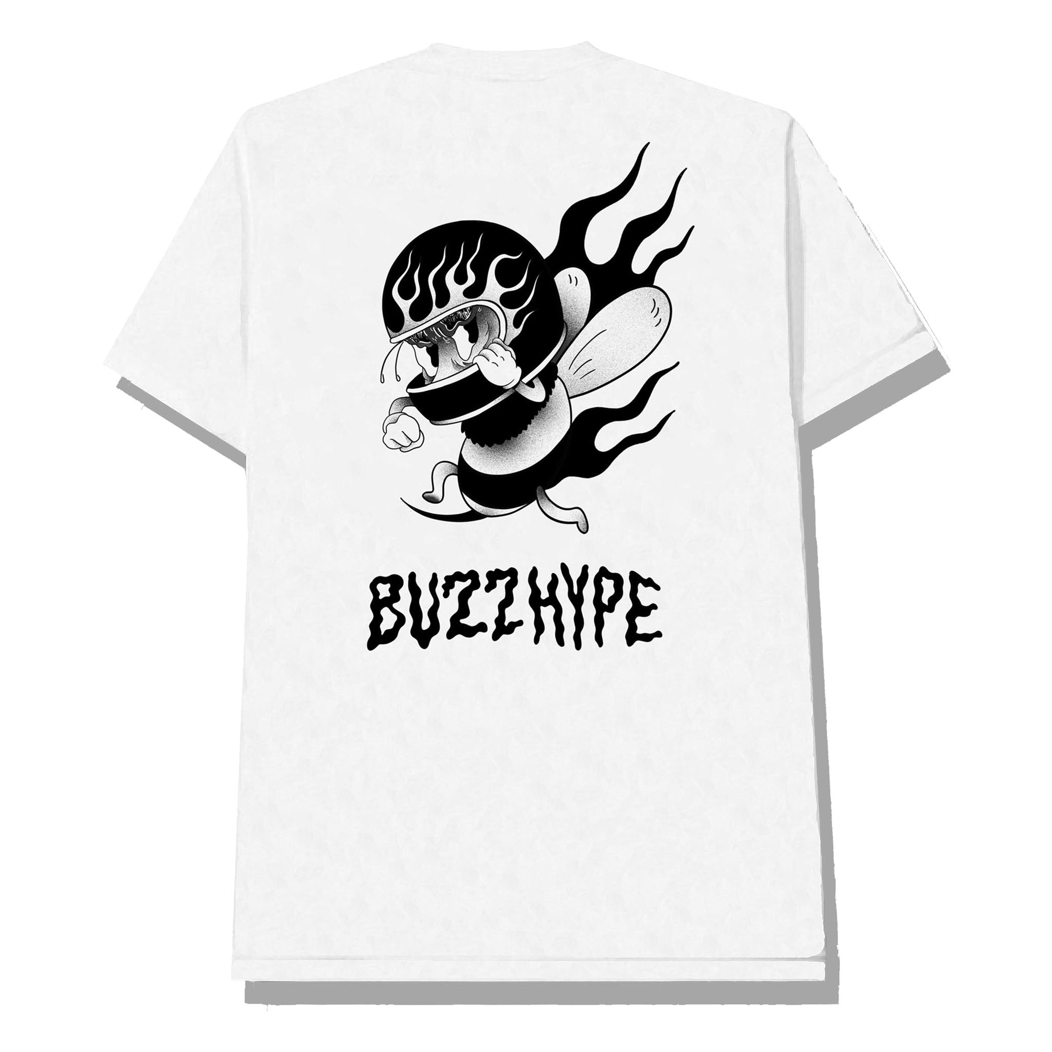 Flaming Bee in White tee
